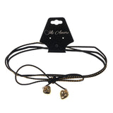 Mi Amore Adjustable Choker-Necklace Black/Gold-Tone