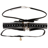 Mi Amore 3 in. extender Bow Choker-Necklace Black & White