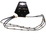 Mi Amore 2 in. extender Choker-Necklace Black/Gold-Tone