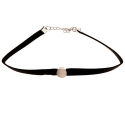 Mi Amore 2 in. extender Choker-Necklace Black/Silver-Tone