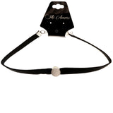 Mi Amore 2 in. extender Choker-Necklace Black/Silver-Tone