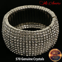 Mi Amore Sparkling Crystal Stretch-Bracelet Silver 1 Size Fits All