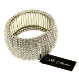 Mi Amore Sparkling Crystal Stretch-Bracelet Silver 1 Size Fits All