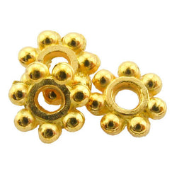 Metal Spacer Bright Goldplate Thin Daisy SPMT07