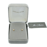 Mi Amore 925 Sterling Silver Stud-Earrings Gold-Vermeil