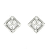 Mi Amore 925 Sterling Silver Square Stud-Earrings Silver