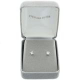 Mi Amore 925 Sterling Silver Square Stud-Earrings Silver