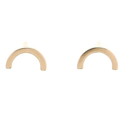 Mi Amore 925 Sterling Silver Arc Stud-Earrings Gold-Vermeil