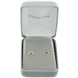 Mi Amore 925 Sterling Silver Arc Stud-Earrings Gold-Vermeil