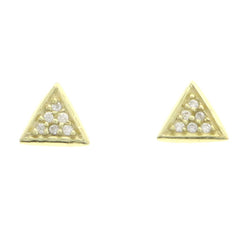 Mi Amore 925 Sterling Silver Triangle Stud-Earrings Gold-Vermeil