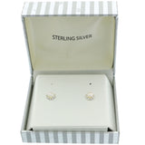 Mi Amore 925 Sterling Silver Flower Stud-Earrings Silver