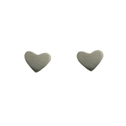 Mi Amore 925 Sterling Silver Heart Stud-Earrings Silver