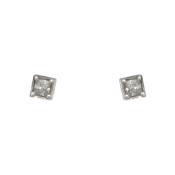 Mi Amore 925 Sterling Silver Cube Stud-Earrings Silver
