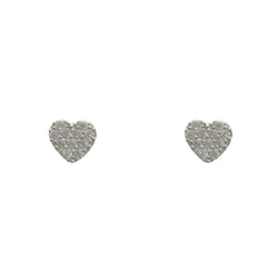 Mi Amore 925 Sterling Silver Heart Stud-Earrings Silver