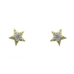 Mi Amore 925 Sterling Silver Star Stud-Earrings Gold-Vermeil
