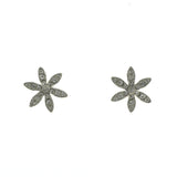 Mi Amore 925 Sterling Silver Flower Stud-Earrings Silver