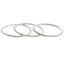 Mi Amore Stackable 925 Sterling Silver Multiple-Ring-Set Silver Size 6.00