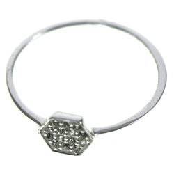 Mi Amore 925 Sterling Silver Cubic-Zirconia Sized-Ring Silver & Clear Size 6.00