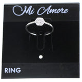 Mi Amore 925 Sterling Silver Cubic-Zirconia Sized-Ring Silver & Clear Size 6.50