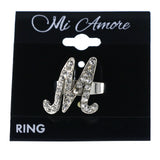 Mi Amore Initial M Adjustable-Ring Silver-Tone Size: Adjustable