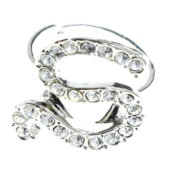 Mi Amore Initial S Adjustable-Ring Silver-Tone Size: Adjustable