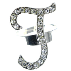 Mi Amore Initial T Adjustable-Ring Silver-Tone Size: Adjustable