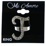 Mi Amore Initial T Adjustable-Ring Silver-Tone Size: Adjustable