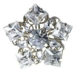 Mi Amore Flower Filigree Adjustable-Ring Silver-Tone Size: Adjustable