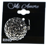 Mi Amore Adjustable-Ring Black/Silver-Tone Size: Adjustable