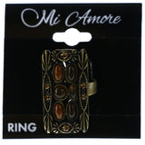 Mi Amore Adjustable-Ring Brown/Gold-Tone Size: Adjustable
