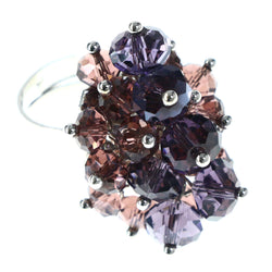 Mi Amore Adjustable-Ring Purple/Silver-Tone Size: Adjustable