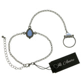 Mi Amore Ring Adjustable Extender Bangle-Bracelet Dark-Silver & Blue