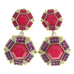 Mi Amore Clip-On-Earrings Gold-Tone/Pink