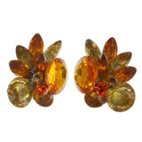 Mi Amore Clip-On-Earrings Silver-Tone/Orange