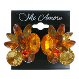 Mi Amore Clip-On-Earrings Silver-Tone/Orange