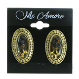 Mi Amore Girrafe Print Clip-On-Earrings Gold-Tone/Brown
