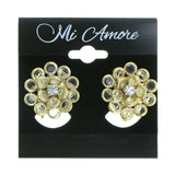 Mi Amore Flower Clip-On-Earrings Gold-Tone
