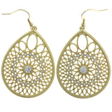 Mi Amore Flower Dangle-Earrings Gold-Tone