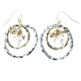 Mi Amore Textured Dangle-Earrings Silver-Tone/Gold-Tone