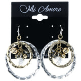 Mi Amore Textured Dangle-Earrings Silver-Tone/Gold-Tone