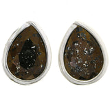 Mi Amore Mercury Glass Faceted Gem Post-Earrings Silver-Tone/Gold-Tone