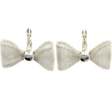 Mi Amore Bow Dangle-Earrings Silver-Tone