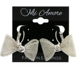 Mi Amore Bow Dangle-Earrings Silver-Tone