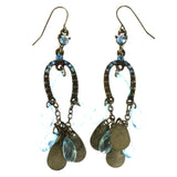 Mi Amore Antique Finish AB Finish Dangle-Earrings Gold-Tone & Blue