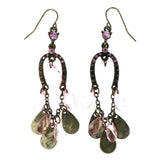 Mi Amore Antique Finish AB Finish Dangle-Earrings Gold-Tone & Pink