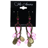 Mi Amore Antique Finish AB Finish Dangle-Earrings Gold-Tone & Pink