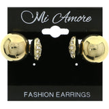 Mi Amore Reversible Ball Back Post-Earrings Gold-Tone