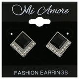 Mi Amore Post-Earrings Silver-Tone/Black