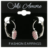 Mi Amore Dangle-Earrings Silver-Tone/Pink