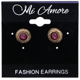Mi Amore Antiqued Boho Post-Earrings Gold-Tone & Purple